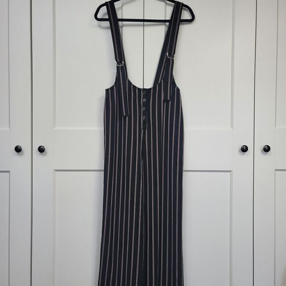 Forever 21 black striped pinafore, small - Picture 4 of 9